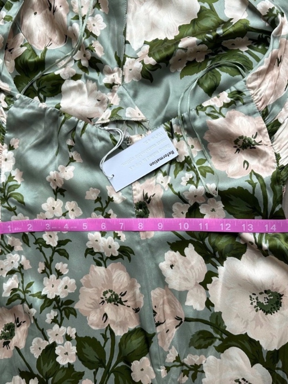 NWT Reformation Veria Silk Maxi Dress Terragon Size 8 - Picture 7 of 8